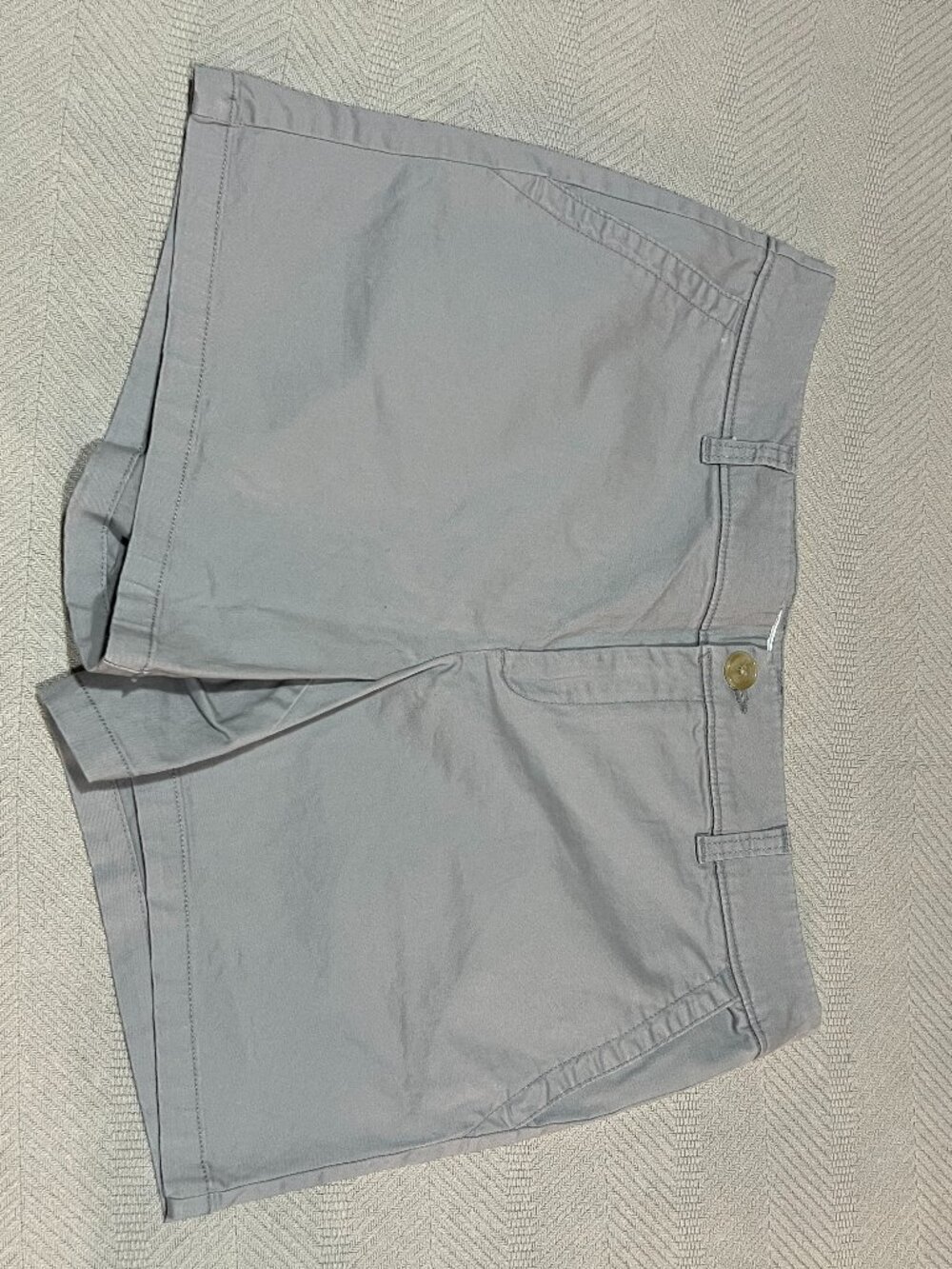 Liz Claiborne Gray Chino Flat Front Cotton Pocket Mid Rise Shorts Womens Sz 12‎